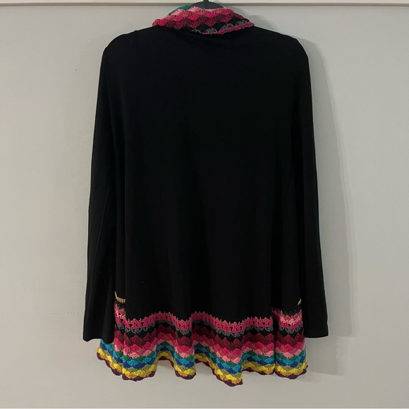 Double Zero Ladies Sweater Crocheted Size L open front - Picture 6 of 8